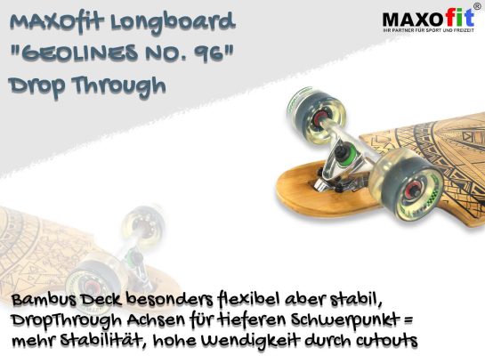 MAXOfit Longboard "GeoLines Bamboo No. 96" 96,5 cm
