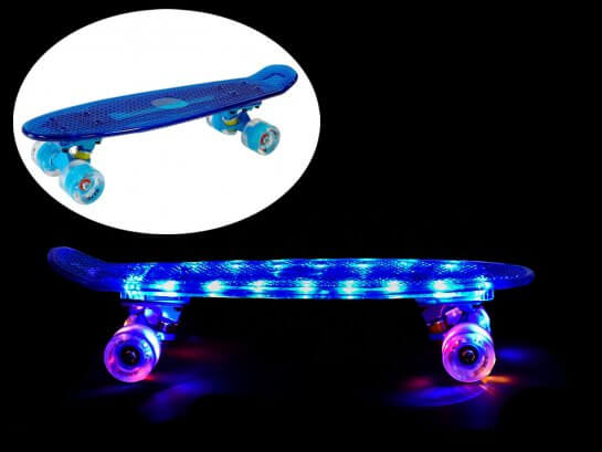 MAXOfit LED Mini Skateboard – Blau